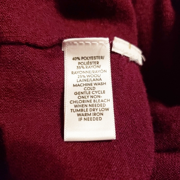 LOFT | PEPLUM SCOOPNECKED WOOL BLEND BURGANDY TOP - Picture 8 of 8